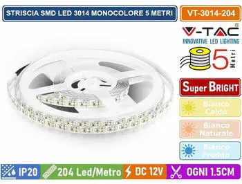 V-TAC LED Streifen SMD 3014 204 LED 3000K IP20 (2404)