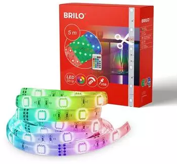 Briloner USB LED Strip RGB 5m, k&uuml;rzbar, mit Fernbedienung (2308-150)