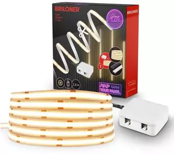 Briloner Pimp Your Panel COB LED Streifen Starterset warmweiß 3000K, 2,6m (8055320)