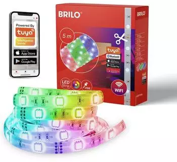 Briloner Smart RGB LED-Streifen 500cm App- & Sprachsteuerung Musiksensor (2275-M7)