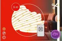 Briloner Leuchten LED Stripe "LED COB Stripe" 5 m, Wohnzimmer, Schlafzimmer,...