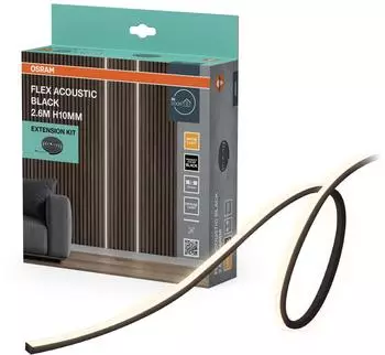 Osram Flex Acoustic Black 2,6m / 10mm warmweiß Erweiterungsset