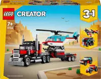 LEGO Konstruktionsspielsteine "Tieflader mit Hubschrauber (31146), LEGO Creator...