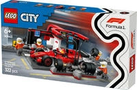 LEGO Konstruktionsspielsteine "F1 Boxenstopp mit Boxencrew und Ferrari Flitzer