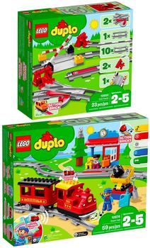 LEGO Duplo Dampfeisenbahn 10874 + Duplo Eisenbahn Schienen 10882