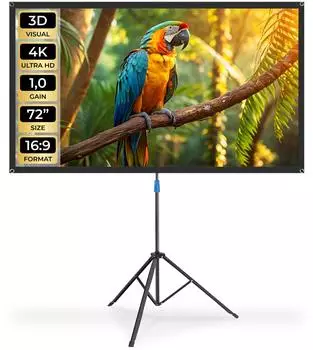 TecTake Stativleinwand 72" 16:9 4K/Full-HD, faltbar, wei&szlig; (406361)
