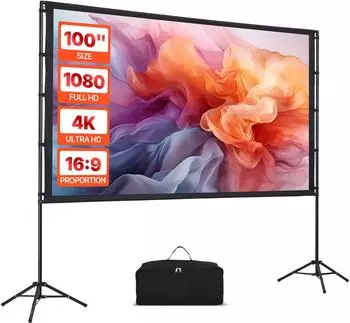 VEVOR Uimoso Projektionsleinwand mit St&auml;nder 100 Zoll, 16:9, 4K HD