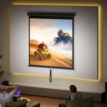 HomCom Projektionsleinwand Rollo 152x152cm (85"), 1:1, HD 4K (001-016V00BK)