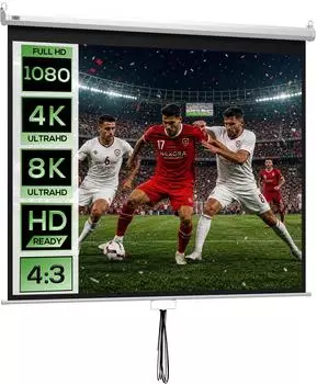 HomCom Rollo-Leinwand 100 Zoll, 203x152cm, 4:3/16:9 (001-010)