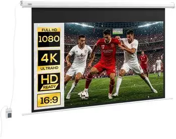 HomCom Elektrische Projektionsleinwand 186x105cm 84 Zoll 16:9 4K (001-021V90WT)