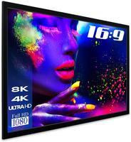 eSmart 128878257, eSmart Professional MIRALE Tageslicht-Rahmen Leinwand Grau 244 x