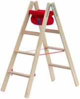 Holz-stufenstehleiter, Beidseitig Begehbar, 2x4 Stufen, L&auml;nge 1,24 M - Hymer