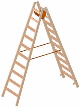 Layher Holz-Stehleiter 2x10 Stufen (1020010)