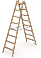 Werner Holz Stufenstehleiter Zweiseitig Begehbar 2x8 Stufen