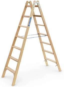 Zarges Crestastep B - Holz-Stufenleiter 2 x 7 Stufen