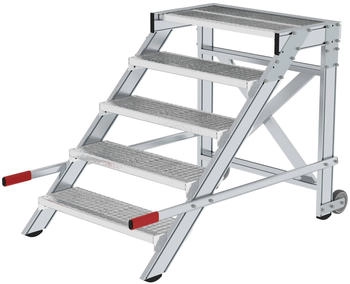 G&uuml;nzburger Steigtechnik MUNK Arbeitspodest 5 Stufen 2 Rollen Stufenbreite 800mm Breite 800mm L 400mm (Arbeitsplattform) (50437)