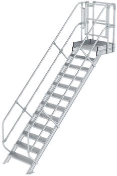 Günzburger Steigtechnik MUNK Treppen-Modul Aluminium geriffelt 12 Stufen (Industrietreppe) (632312)