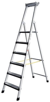 iller-Leiter Iller Stufenstehleiter eloxiert 6 gepolsterte Stufen (48206)