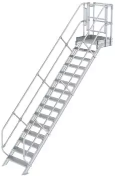 Günzburger Steigtechnik MUNK Treppen-Modul Aluminium geriffelt 15 Stufen (Industrietreppe) (632315)