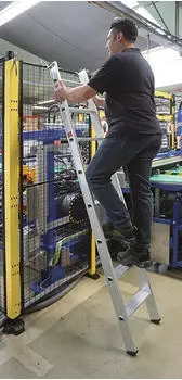 Euroline Premium 30176 Alu Stufenanlegeleiter mit Vario Einhängehaken Ø 60mm 10 Stufen (3017610)