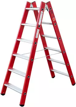 iller-Leiter Iller Kunststoff GFK mit Aluminium Stufen 2x12 Stufen (45612-7)