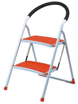 Proregal Small Giraffe Einseitige Metall- | 2 Stufen HxBxT 81,5x47,5x57cm Orange 150kg Tragkraft Bockleiter Sprossen-Doppelleiter (RST307-01)
