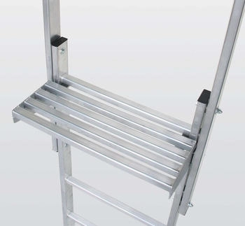 Günzburger Steigtechnik MUNK Ausstiegstritt Alu-blank Spaltmaß 200mm (62968)