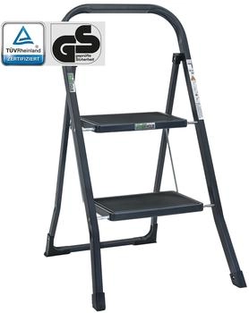 Baumarktplus 2-stufig klappbar /GS 150 kg Anti-Rutsch Trittfl&auml;chen in Anthrazit Stahl 72978