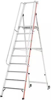 Hymer Plattformleiter R13 Kipprollen und langem Handlauf 8681 4,10 Meter (9) (868109)