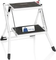 hjh OFFICE Trittleiter Klappleiter Solid W1 Stahl (1 St, 1-St), Leiter mit 2...