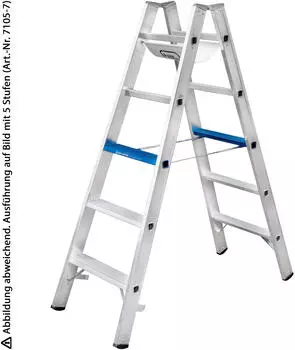 iller-Leiter Iller Stufenstehleiter Alu Ergo Plus 2x7 Stufen 3,33m AH (7107-7)