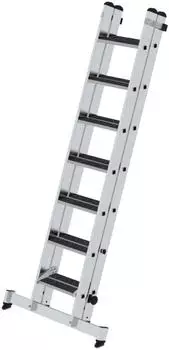 Munk Stufen-Schiebeleiter 2-teilig mit nivello-Traverse und clip-step R13 2x7 Stufen (040670)