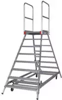 Euroline Premium 516 Mobile Podesttreppe beidseitig begehbar mit Zentralfeststellung