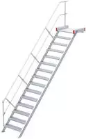 Euroline 511 Podesttreppe 45&deg; 1000mm Stufenbreite 15 Stufen Alu gerieft