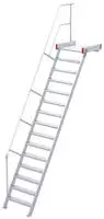 Euroline 511 Podesttreppe 60&deg; 1000mm Stufenbreite 16 Stufen Alu gerieft