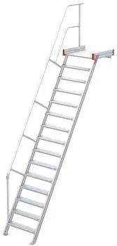 Euroline 511 Podesttreppe 60&deg; 1000mm Stufenbreite 16 Stufen Alu gerieft (5116316)
