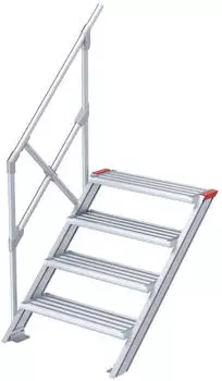 Euroline 510 Treppe 45&deg; 600mm Stufenbreite 4 Stufen Alu gerieft (5104104)