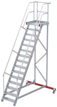 Euroline 513 Wartungsb&uuml;hne 60&deg; 800mm Stufenbreite 15 Stufen Alu gerieft (5136215)