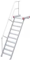 Euroline 511 Podesttreppe 60&deg; 1000mm Stufenbreite 10 Stufen Alu Gerieft