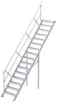 Euroline 510 Treppe 45&deg; 1000mm Stufenbreite 16 Stufen Alu gerieft