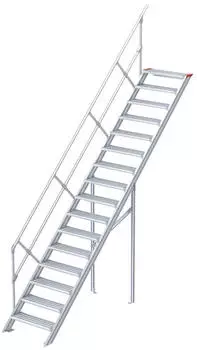 Euroline 510 Treppe 45&deg; 1000mm Stufenbreite 16 Stufen Alu gerieft (5104316)