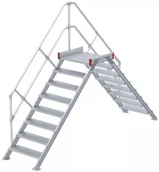 Euroline 512 &Uuml;bergang 45&deg; 1000mm Stufenbreite 2x8 Stufen Alu gerieft (5124308)