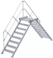 Euroline 512 &Uuml;bergang 45&deg; 800mm Stufenbreite 2x8 Stufen Alu gerieft