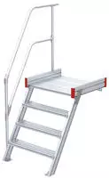 Euroline 511 Podesttreppe 60&deg; 1000mm Stufenbreite 4 Stufen Alu gerieft