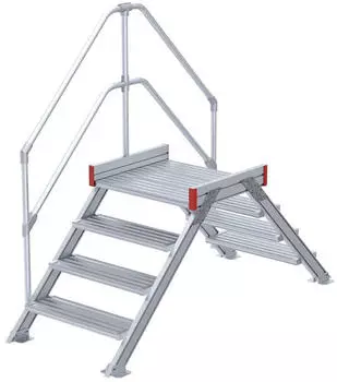Euroline 512 &Uuml;bergang 45&deg; 600mm Stufenbreite 2x4 Stufen Alu gerieft (5124104)