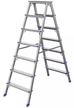 Werner Werner Stufenstehleiter zweiseitig begehbar 2x7 Stufen (48979)