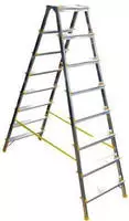 PROREGAL Metal Double Giraffe Doppelseitige-Aluminium-Stufenstehleiter | 8 Stufen 