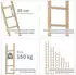Proregal Sprossen- Holz ohne Traverse 6 Sprossen Bockleiter Sprossen-Doppelleiter (PR_RMG39-01)