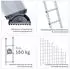 Proregal Sprossen- 350mm ohne Traverse Made in Germany 8 Sprossen Arbeitshöhe 3,5m Traglast 150kg Alu Bockleiter Sprossen-Doppelleiter (PR_RMG44-03)