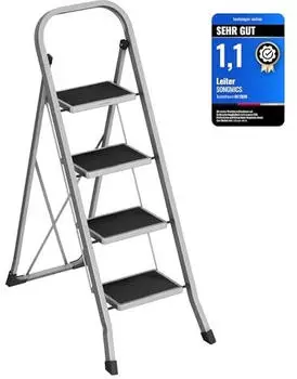 Songmics Klapptritt 4 Stufen, Klappsicherung, 150kg (GSL004G01)